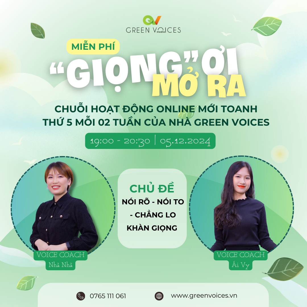 WORKSHOP MIỄN PHÍ | NÓI RÕ - NÓI TO - CHẲNG LO KHÀN GIỌNG